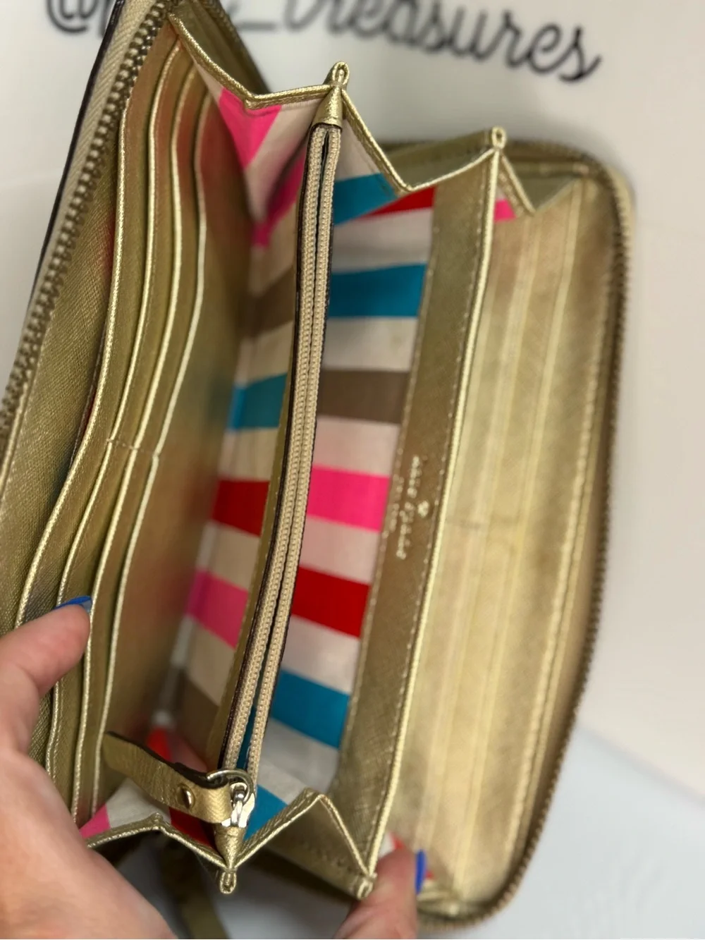 Kate Spade Metallic Gold Zip-Around Wallet